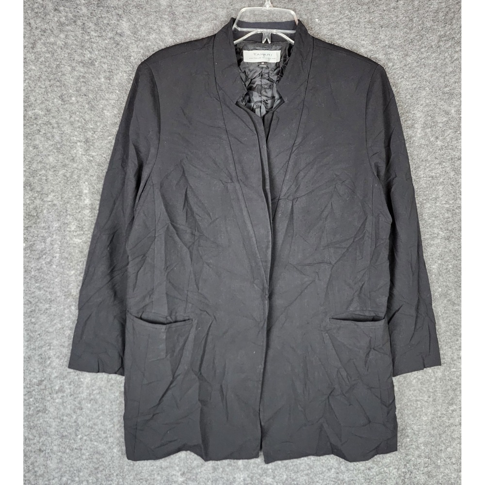 Tahari Blazer Womens 16 Arthur S. Levine Black Stretch Pocket Good
